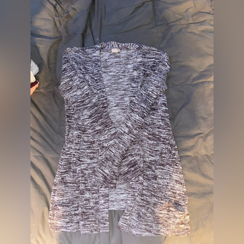 brown and grey light cardigan